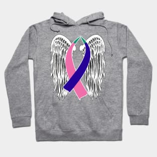 Winged Awareness Ribbon (Thyroid Cancer) Hoodie